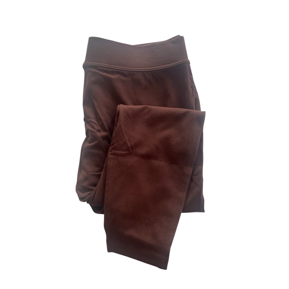 NWT New Lands’ End Petite Large 14-16 Starfish Brown Leggings Cotton Spandex